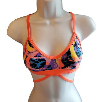 Small TYR DuraFast Swim One Wave Rider Mojave Tieback Top Pink Orange 4-6 NWOT - Image 1 of 4