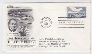 TurtlesTradingPost- Peace Bridge 1977 FDC #1721- Artcraft Cachet - Picture 1 of 1