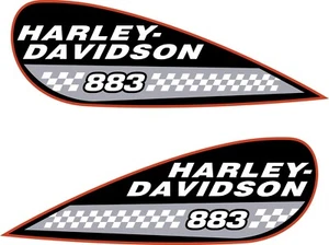 Fits Harley-Davidson 883 Sportster Motorcycle Fuel Tank Vinyl Decals Set of 2 - Foto 1 di 1