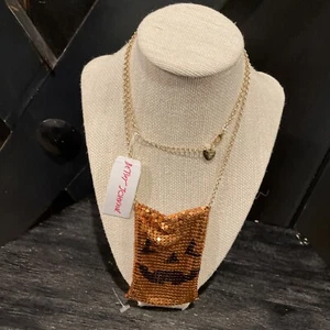 Betsey Johnson Truco o Trato Halloween Bolsa de Caramelos Malla Collar Nuevo con Etiquetas - Imagen 1 de 10