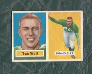 Tarjeta de fútbol americano 1957 Topps #25 Tom Scott Philadelphia Eagles EX + - Imagen 1 de 2