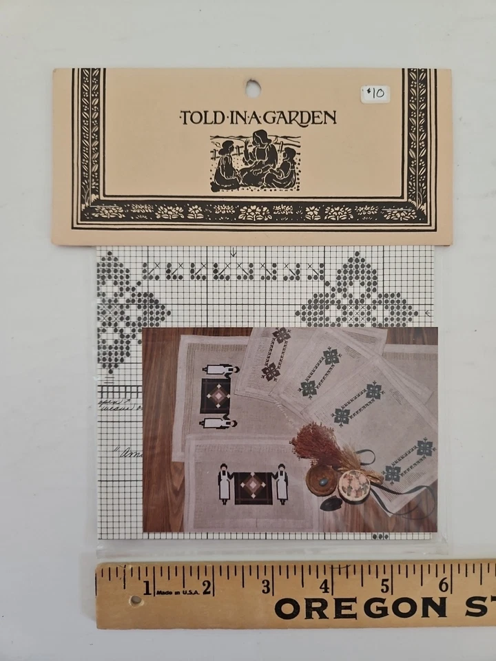 Told in a Garden AMISH WOMEN Cross Stitch Pattern by Marilyn Leavitt Imblum NIP - Image 1 of 3