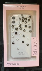 Rarität • NEU Kate Spade Hülle iPhone 11 & iPhone XR klar schwarz & weiß Edelstein Blumen - Bild 1 von 5
