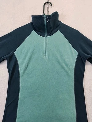 Columbia Mujer M 1/4 Cremallera Verde Polar Ligera Sudadera Exterior Gorpcore Foto 1 de 4