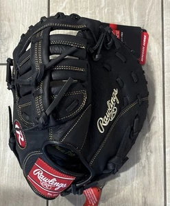 Rawlings Renegade 11 1/2" RHT R115FBM Glove Mitt Left Hand Throw Leather Black - Picture 1 of 4