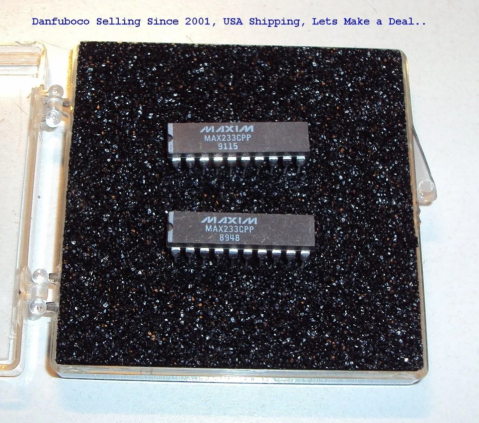 批量 2 件 Maxim MAX233CPP MAX233 RS-232 线路驱动器/接收器 NOS 20 针浸泡。 — 第 1/1 张图片