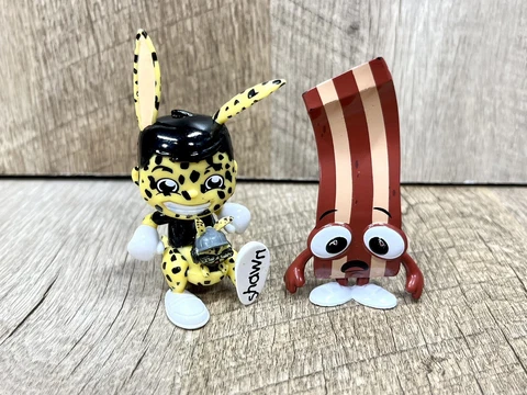 Lot Of 2 FGTeeV Mini Figure Kanga Reeta Shawn & Derpy Bacon Toy Cake Topper Cover