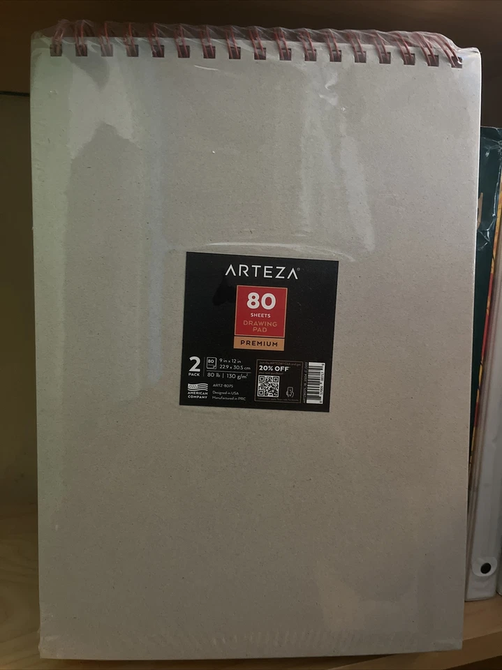 Almohadilla de dibujo Arteza | 9 x 12 | 80 hojas - Pack de 2 en plástico. Foto 1 de 1