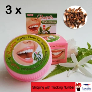 3x Thai Natural Herbal Clove Toothpaste Whitening Teeth Anti-Bacteria Rasyan - Picture 1 of 12
