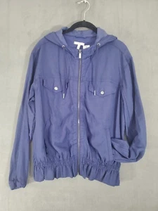 Maurices Womens Jacket Size XL Navy Hood Full Zip Spring Pockets New - Picture 1 of 9
