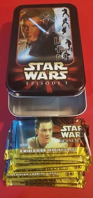 1999 Topps 9 Card Lot of Star Wars Episode 1 + Tin Box, Sticker Foil Inserts - Image 1 of 4
