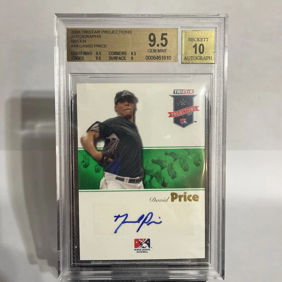 2008 Tristar Projections, зеленый No44 David Price, BGS 9.5 Auto 10 - Изображение 1 из 2