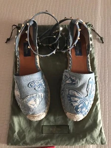 VALENTINO GARAVANI ROCKSTUD ESPADRILLAS DONNA DENIM N. 38 IT - Picture 1 of 17