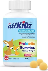 allKiDz Probiotic Gummies Children Relaxing Healthy Plant Based Taste 80pcs NEW - Picture 1 of 1