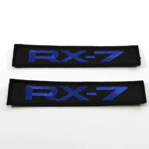 RX-7 PATCH - BLUE LETTERS BLACK FABRIC - RX7 12A 13B 20B TURBO FC3S FD3S FD - Picture 1 of 3