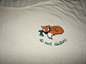 BONITO PIJAMA TOP para Mujer XXL VIEJO AZUL MARINO Dormir FOX S/S NO MOLESTA - Imagen 1 de 4