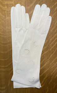 Womens White Suede Leather Gloves Made In Italy NOS Size 7.5
