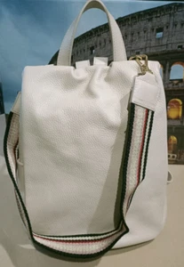 Rucksack Tasche Security Damen Mädchen Echt Leder Beige - Bild 1 von 16