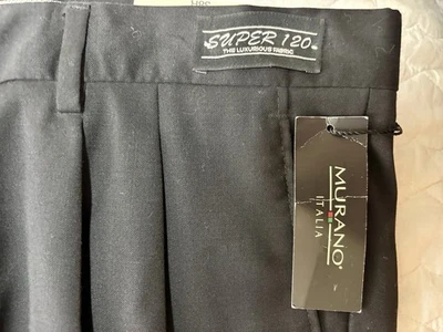 $125 NWT Murano Italian Dress Pants Men’s 38 Black Flat Front Tailor Ready - Image 1 of 4