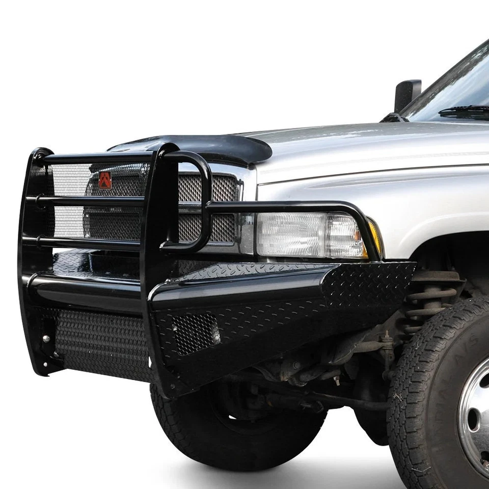 For Dodge Ram 2500 94-02 Bumper Black Steel Full Width Black Powder Coated Front Foto 1 de 4