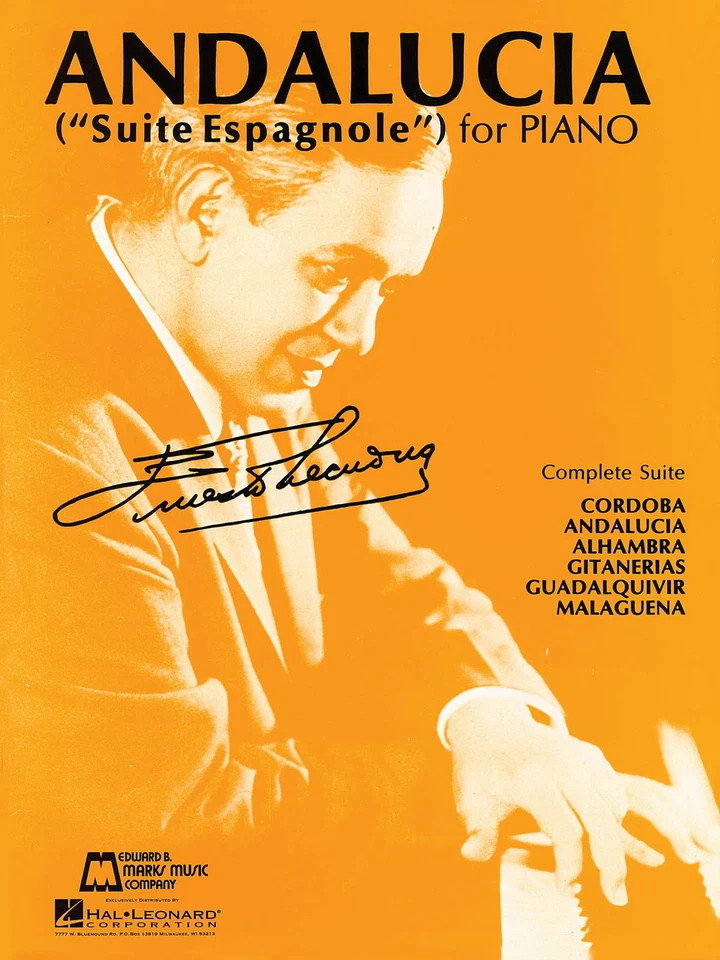 Andalucia Suite Ernesto Lecuona Piano Solo Advanced Sheet Music Book - Image 1 of 1