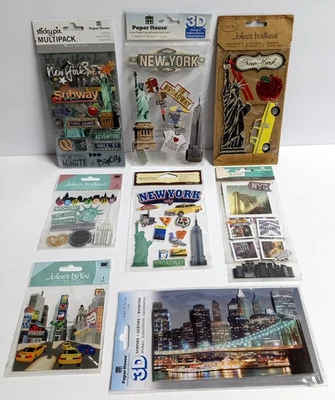 Scrapbooking Sticker Lot of 8 Packages New York City NYC Skyline Dimensional - Image 1 of 4
