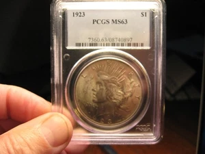 1923 Stati Uniti Pace Dollaro Argento PCGS MS63 - Foto 1 di 4