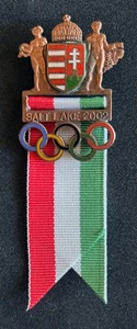 Very scarce 2002 Salt Lake City Winter Olympic Games - Hungary Delegation Badge - Picture 1 of 2