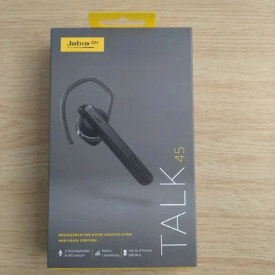 Jabra Talk 45 Black Bluetooth Headset Mono Ear HD Voice Noise Cancelling new JP - Image 1 of 4