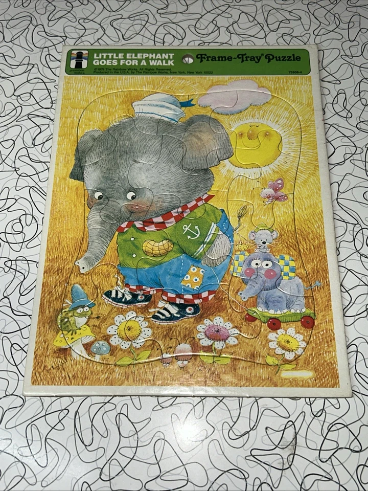 Rompecabezas The Rainbow Works #75906-4 marco-bandeja Little Elephant Goes For A Walk 79 Foto 1 de 1
