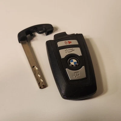 Oem BMW Smart Key Fob Remote Transmitter 2 3 4 5 6 7 SERIES Blue Trim YG0HUF5767 - Image 1 of 4