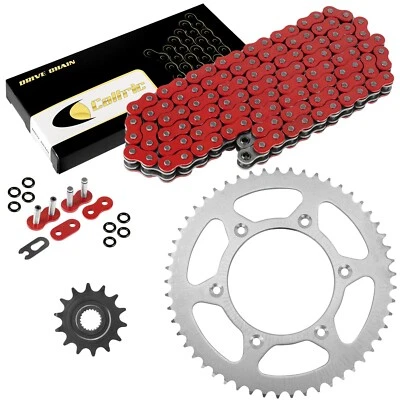 Kit de cadena de transmisión y piñón de junta tórica roja para Honda CRF250X 2004-2016 Foto 1 de 4