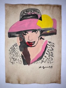Andy Warhol COA art painting original drawing vintage paper signed stamped - Picture 1 of 3