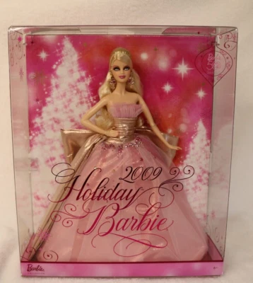 Muñeca Barbie Holiday 2009 50 aniversario vestido rosa rubio Mattel nueva en caja Foto 1 de 2