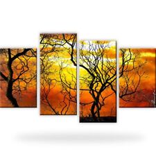 Bäume Horizont Wandbilder auf Leinwand Fotodruck Vierteilig