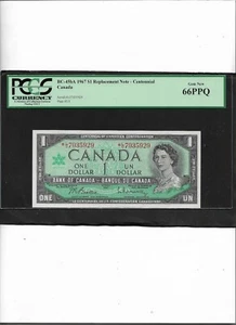 CANADA BC-45bA 1967 $1 REPLACEMENT NOTE - CENTENNIAL GEM NEW 66PPQ - Picture 1 of 2