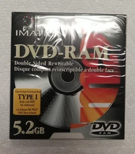 Imation 5.2GB DVD-RAM double sided rewritable TYPE 1 New - Afbeelding 1 van 2
