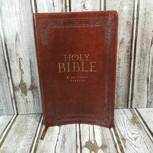 KJV Holy Bible King James Version KJV Faux Leather Thumb Index Christian Art - Foto 1 di 18