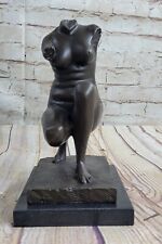 Bronze Sculpture Affaire Signée Candélabres Chair Femelle Torse Statue Figurine