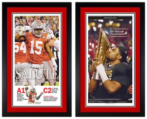 2015 Ohio State Buckeyes National Champs Beat Oregon 42-20 Art Print Set encadré ! - Photo 1/3