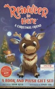 Libro di storia di Natale e peluche set regalo renne per bambini ""Renne qui dentro - Foto 1 di 2