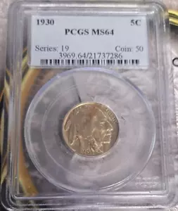 1930 Buffalo Nickel PCGS MS64 CS-141 - Picture 1 of 4