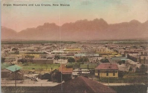 Linen PC Las Cruces New Mexico Birdseye Town View & Organ Mountains 1940s - Picture 1 of 2