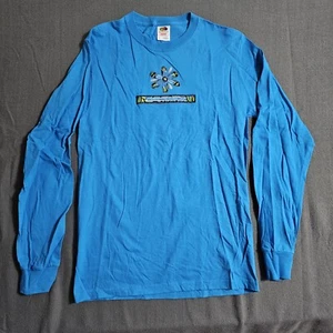 Fruit Of The Loom Small Blue Flower Embrodered Long-sleeve Women's shirt - Picture 1 of 8
