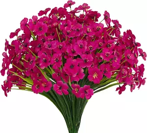15 Bundles Artificial Flowers UV Resistant Outdoor Plants No Fade Faux Plastic S - Picture 1 of 5
