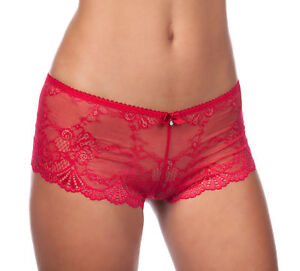 Alegro Lingerie Innocent Lily Sheer Delicate Lace Boyshort Panty Underwear 9005C