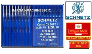 SCHMETZ DCX27B27SUK M/BALL POINT S=70/10 O/LOCK INDUSTRIAL SEWING MACHINE NEEDLE - Picture 1 of 3