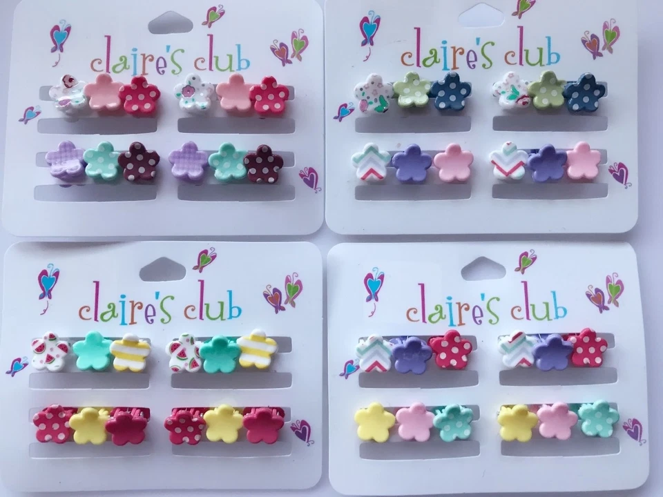 12 Claire's Baby Girl kids Small mini flower Styling Hair clips Clamps Claws  - Image 1 of 4