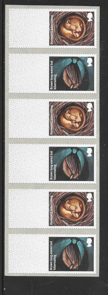 POST & GO: HIBERNATING ANIMALS (1ST CLASS) - STRIP OF 6 BLANK LABELS    (MA16) - Image 1 of 1
