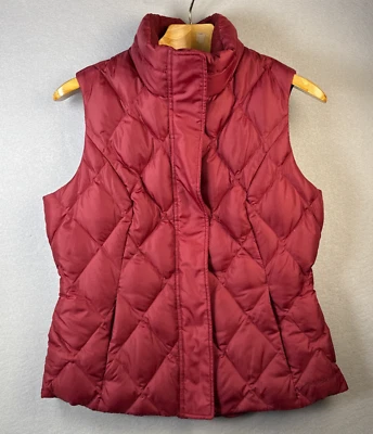 Chaleco Eddie Bauer Mujer Grande Rojo Acolchado Plumón de Ganso Puffer Bolsillos con Cremallera Completa Foto 1 de 4